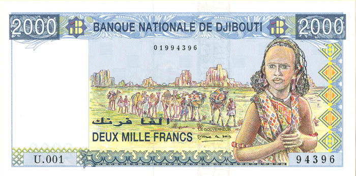 Djibouti - 2000 Francs - P-43 - 2000 dated Foreign Paper Money